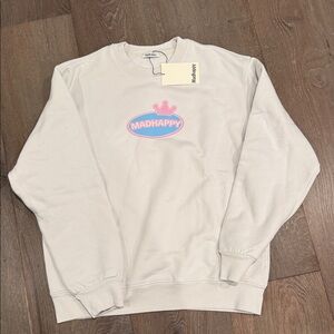 Madhappy White Pink and Blue Crewneck Sweater